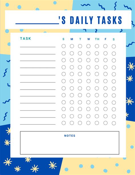 Daily Task List Template Printable Printable Templates Vrogue