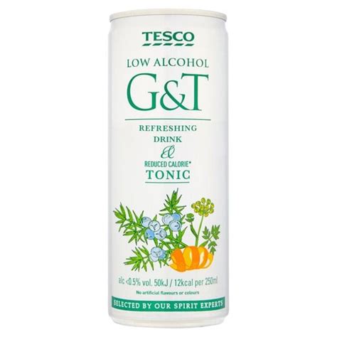 Tesco Low Alcohol Gin And Tonic Reduced Calorie Drink 250m Tesco Groceries