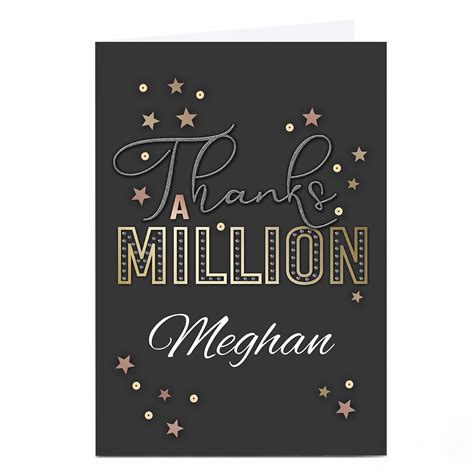 buy personalised rachel clynick thank you card thanks a million for gbp 2 29 card factory uk