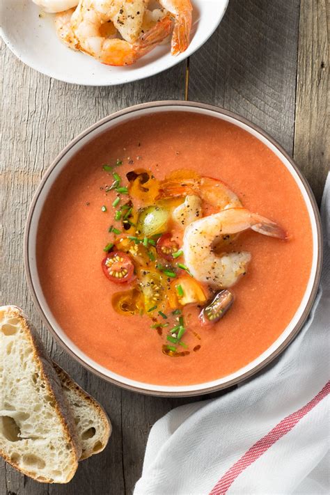 Everything gets whisked together in either a large bowl or. Gazpacho with Shrimp · My Three Seasons