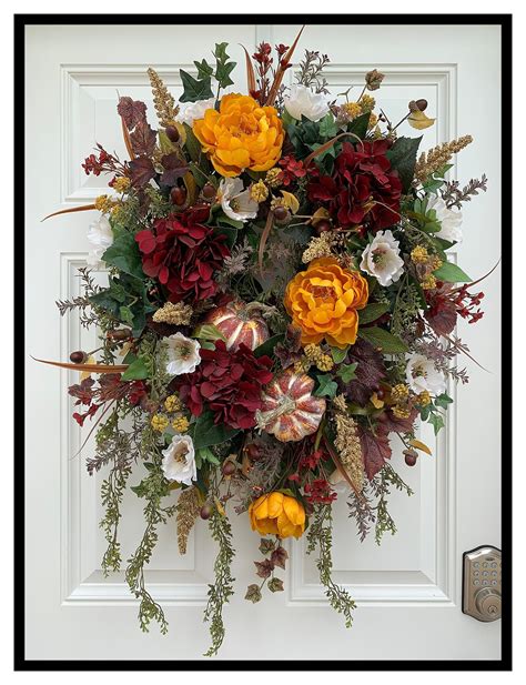 elegant fall door wreath pumpkin wreath sugar creek home decor in 2020 door wreaths fall