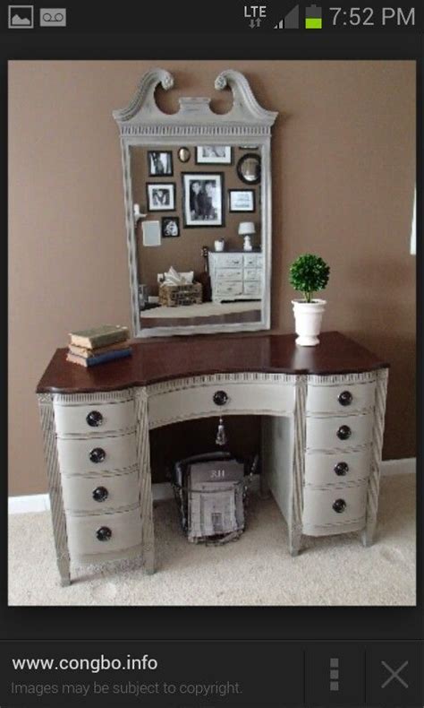 This desk was brought by my mom. Christmas ideas | Repurposed furniture, Vintage vanity ...