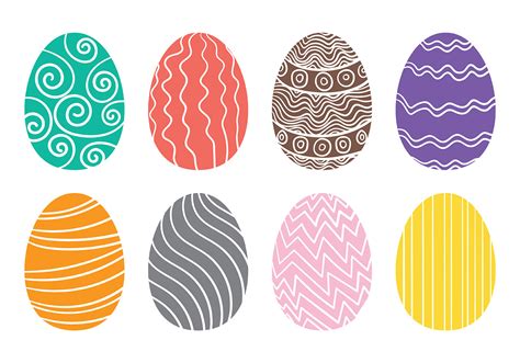 Drawn Easter Egg Icons Vector 144739 Vector Art At Vecteezy