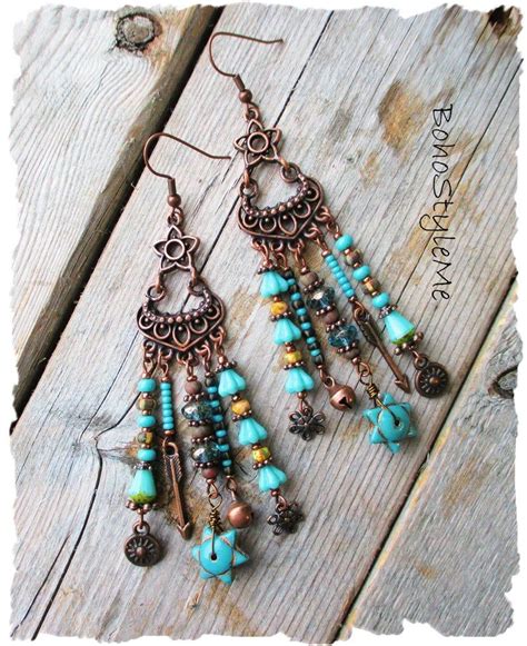 Copper Earrings Beaded Earrings Beaded Jewelry Jewelry Bracelets