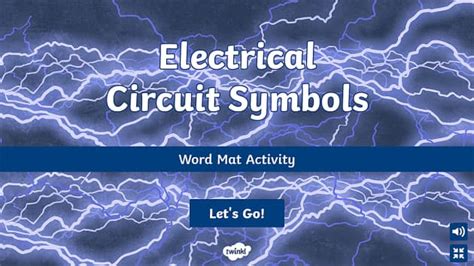 Electrical Circuit Symbols Interactive Word Mat Activity