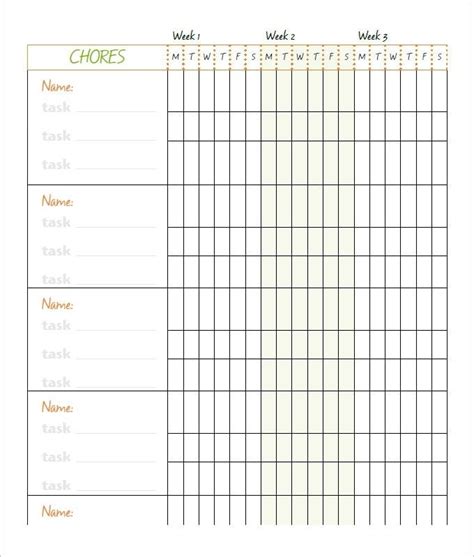 Free printable dog care chore checklist chart this post may contain affiliate links. 10+ Family Chore Chart Templates - Pdf, Doc, Excel | Free ...
