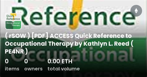 Rsow Pdf Access Quick Reference To Occupational Therapy By