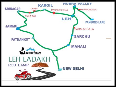 Ladakh Motorbike Tour Route Map Road Trip Photography Travel India