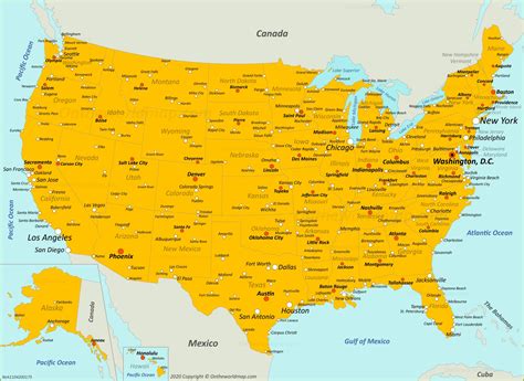 Usa Map With States And Cities Hd United States Map