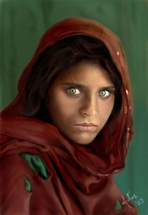 Afghan Girl By Avtar Kaur Famous Portraits Afghan Girl Portrait