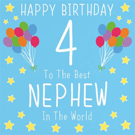Nephew 4th Birthday Card Happy Birthday 4 To The Best Etsy