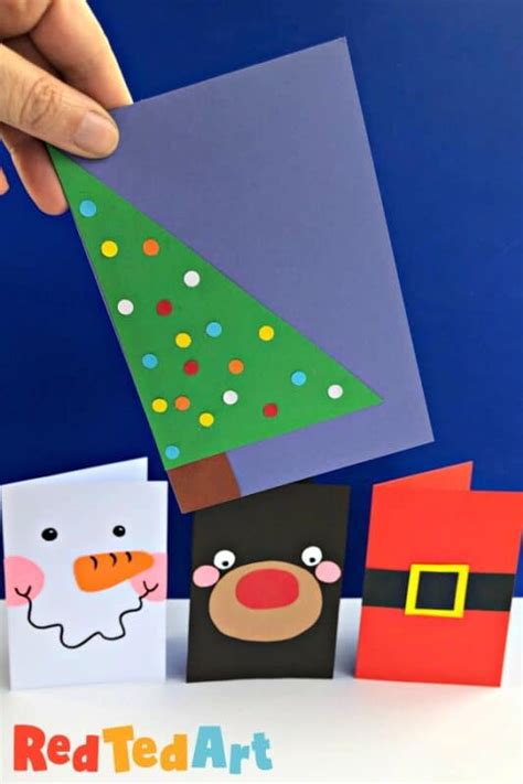 Super Simple Christmas Tree Card Design Red Ted Art Kids Crafts