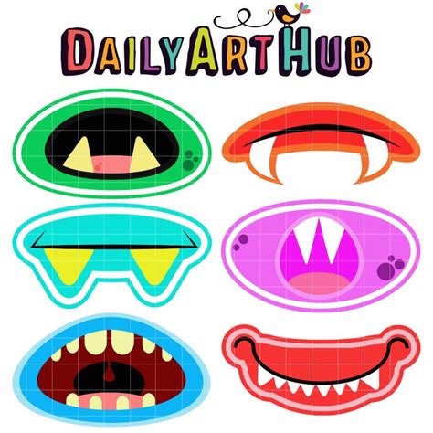Monster Mouths Clip Art Set Daily Art Hub Graphics Alphabets And Svg