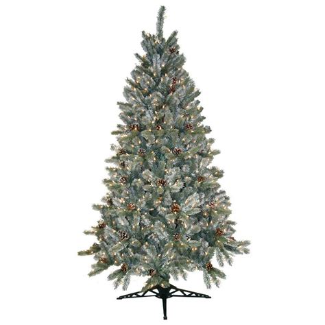 Shop online 24/7 · shop over 1000 led items · quick shipping General Foam 6.5 ft. Pre-Lit Siberian Frosted Pine ...