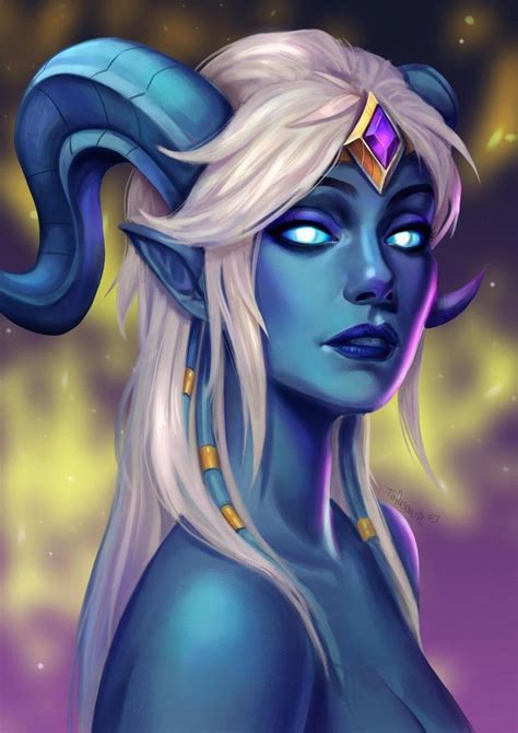 World Of Warcraft My Latest Draenei Portrait Commission Via In