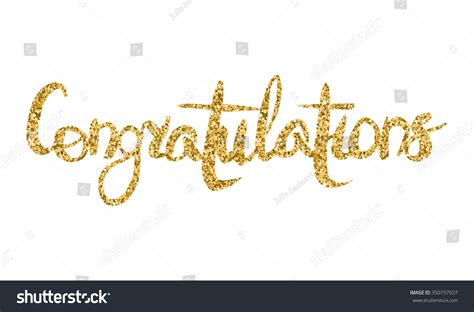 Word Congratulations Gold Texture Hand Lettering Stock Vector Royalty