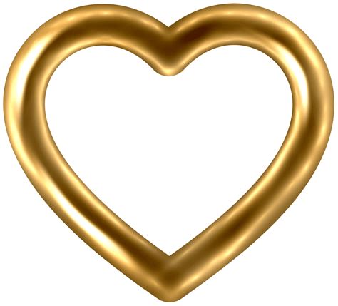 Transparent Gold Heart PNG Clip Art Image png image