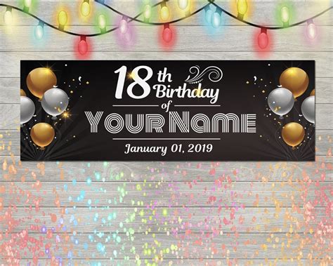 Personalized Th Birthday Banners Happy Th Birthday Etsy
