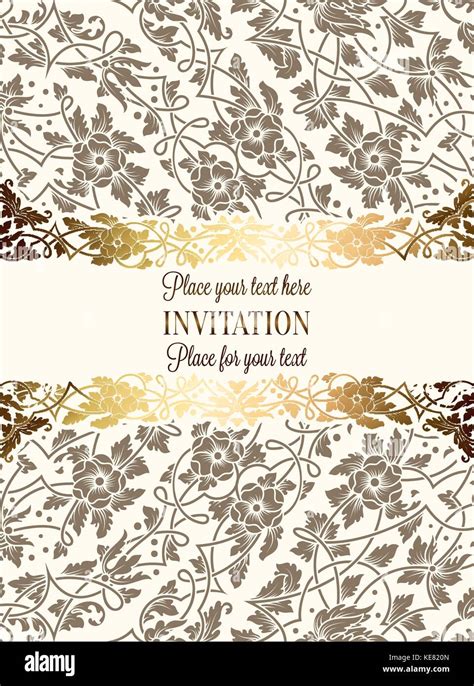 Intricate Baroque Luxury Wedding Invitation Card Rich Gold Decor On