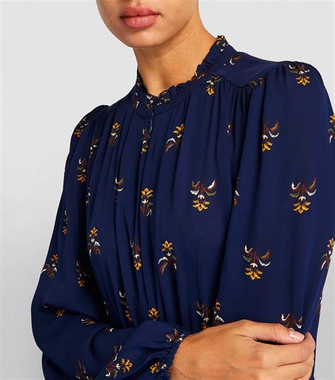 Womens Me Em Navy Silk Floral Maxi Dress Harrods {countrycode}