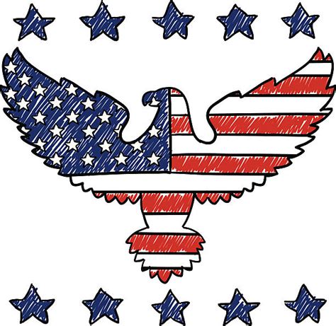 Drawing Of American Eagle American Flag Illustrations Royalty Free