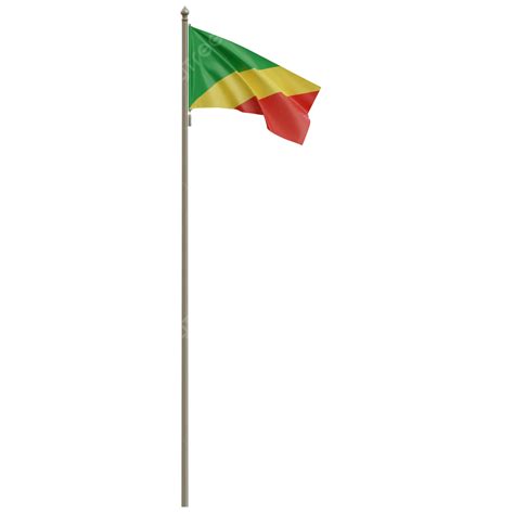 Gambar Bendera Republik Kongo Dengan Tiang Png Vektor Psd Dan