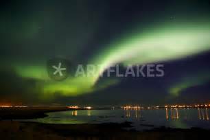 Aurora Borealis In The Sky Alftanes Reykjavik Iceland Picture Art