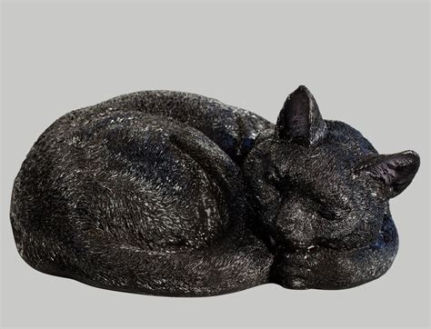 Black Cat Statue Sleeping Cat Sculpture Memorial Pet Etsy