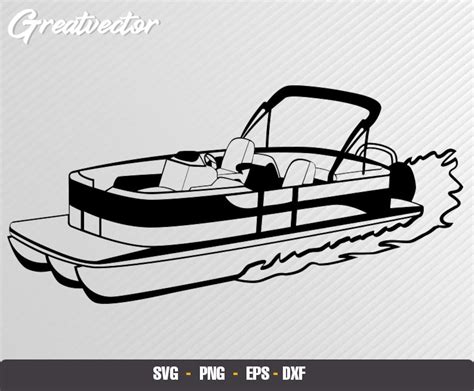 Pontoon boat l EPS SVG PNG Dxf l Vector Art | Etsy