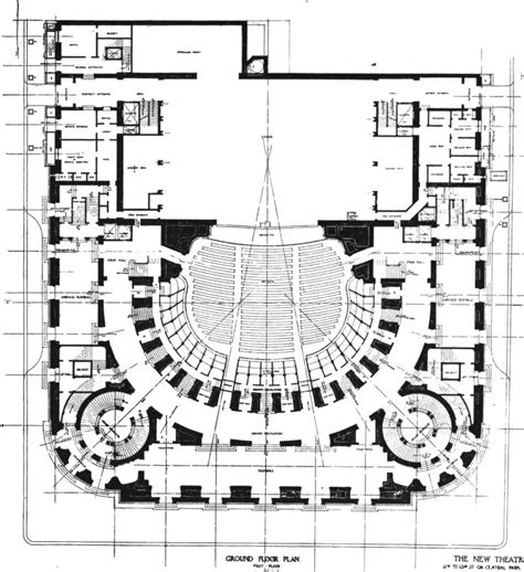 Filenew Theatre Ground Floor Plan The Architect 1909