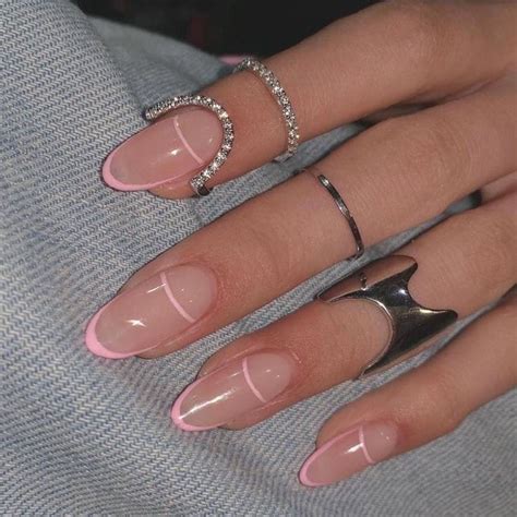 Pin by Sonya on Маник Almond nails designs Pink tip nails Almond