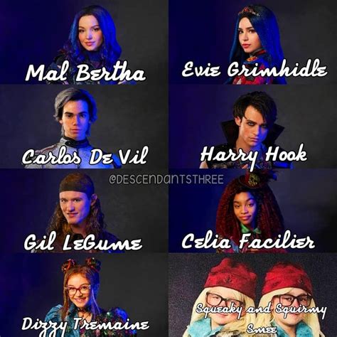 Disneys Descendants 3 On Instagram “the Vks Full Names 💛💚💙💜