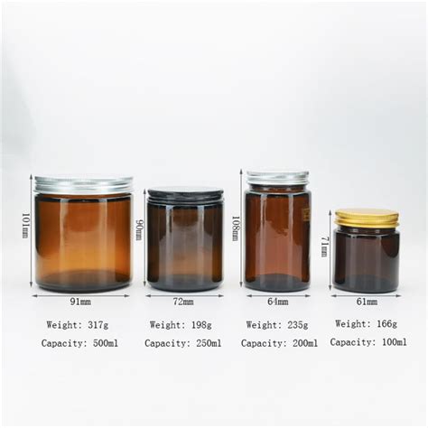 Wholesale Good Quality Iridescent Candle Jars Wholesale 8 Oz 16 Oz Empty Amber Glass Candle