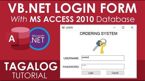Vbnet How To Create Login Form In Visual Basicnet With Ms Access
