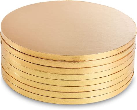 Deayou 8 Pack Cake Board Drum 12 Inch Gold Round Cake Drums 12