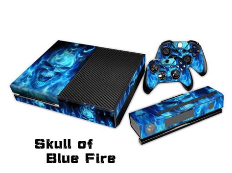 Blue Skull Fire Xbox One Skin Xbox One Console Xbox One