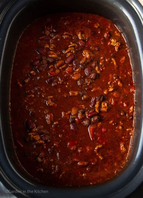 Slow Cooker Turkey Chili Gardeninthekitchen Com