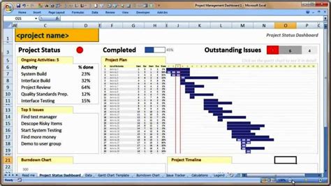 Excel Project Planner Template Qustbulk