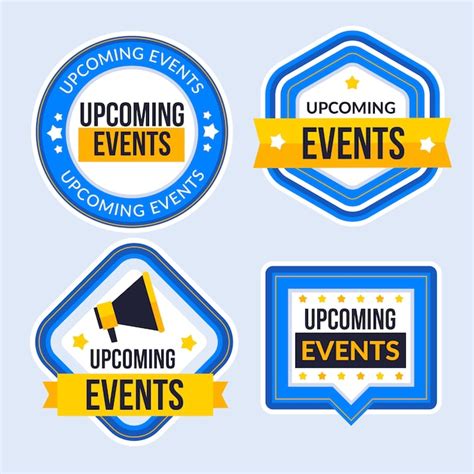 Premium Vector Flat Design Upcoming Events Badges