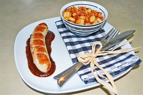Delicious German Curry Wurst Fast Food Special Dinner Sausage German