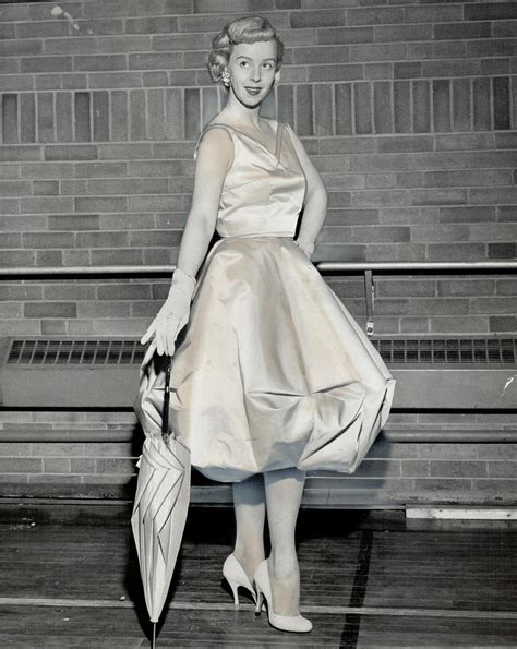 Comedienne Barbara Hamilton Models A Modern Balloon Shaped Dress All
