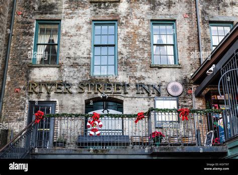River Street Inn At Christmas In Savannah Stock Photo Alamy