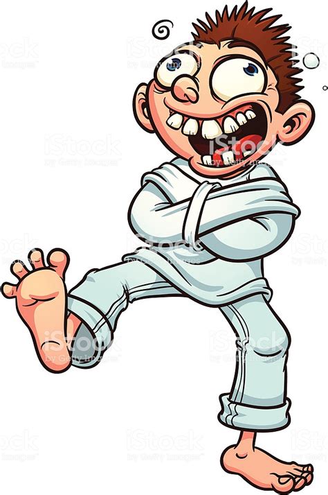 Crazy Cartoon Guy In A Straight Jacket Vector Illustration With