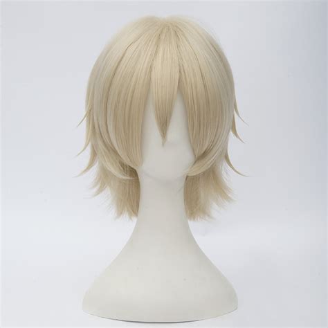 Fashion Blonde 12 Short Layered Anime Cosplay Wig Hair Heat Resistant