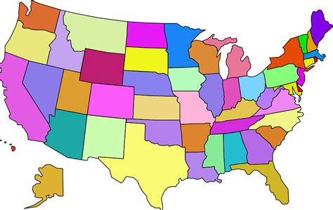 X Color Map Of The United States Map