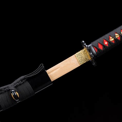 Handmade Natural Wooden Blade Bokken Practice Katana Sword With Black