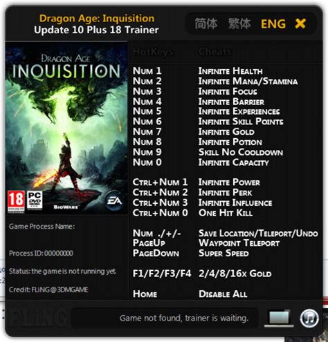 Dragon Age Inquisition Trainer 18 Update 10 Fling Download Cheats