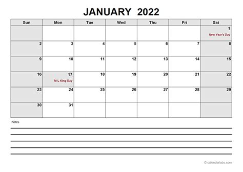 2022 Blank Calendar Pdf Free Printable Templates List Of Free