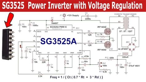 Sg3525 Power Inverter Circuit With Voltage Regulation Complete Video