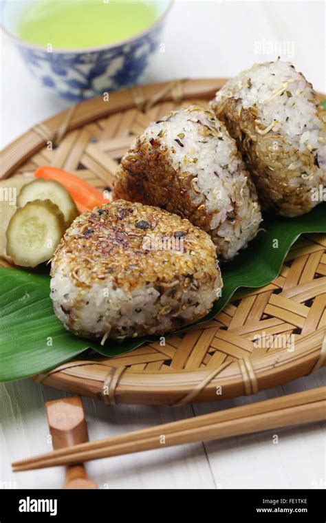 Yaki Onigiri Grilled Rice Balls Japanese Food Stock Photo Alamy